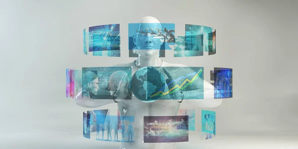 Virtual Sci Hud Scanning Futuristische Konzeptvorlage Hintergrund — Stockfoto