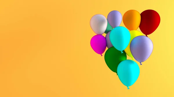 Fond Marketing Avec Des Ballons Colorés Flottant Comme Bannière — Photo