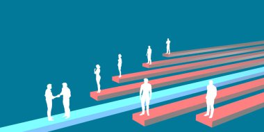 Temiz Minimalist Mavi ve Kırmızı Soyut İş Geçmişi