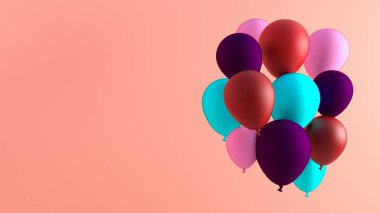 İçerideki Kutlama Arkaplanı Olarak Yaratıcı Balon Özeti