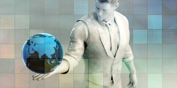 Wissenschaft Futuristische Internet Computertechnologie Business Art — Stockfoto