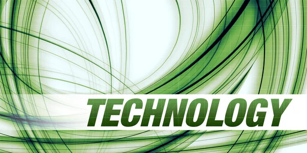 Conceito Tecnologia Sobre Fundo Abstrato Verde — Fotografia de Stock