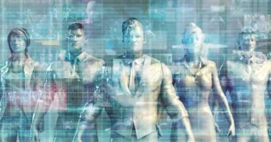 Motivasyonlu Profesyonel İş Ekibi Birlikte Çalışıyor