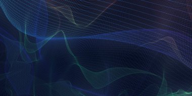 Parlayan Enerji Hatları ile Mavi Teknoloji Arkaplanı