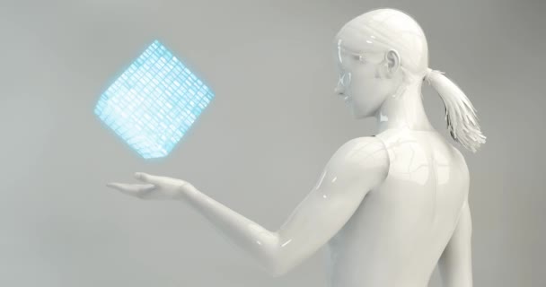 Technologická síť s koncepcí futuristického grafu — Stock video
