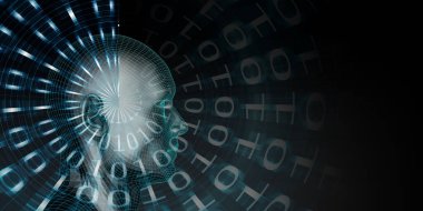 Gelişmiş Yapay Zeka Soyut Konsepti ile Dijital Teknoloji Arkaplanı