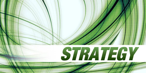 Concetto Strategia Sullo Sfondo Astratto Verde — Foto Stock