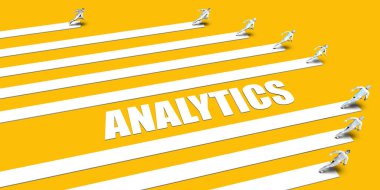 Sarı Üzerinde Çalışan İş Adamları Analitik Kavramı