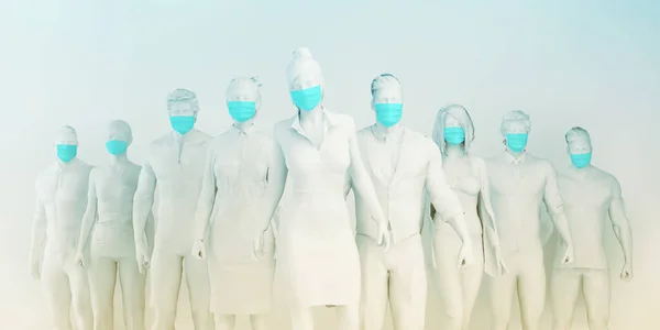 Medical Staff Wearing Face Mask Global Epidemic — Stock Photo, Image