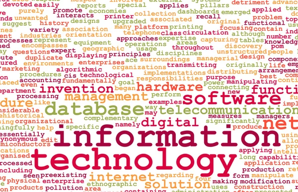 Chmura tagów informacji technologii motywy — Zdjęcie stockowe