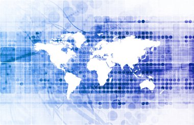 White world map on abstract background