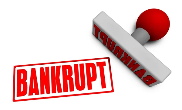 Bankrupt Stamp or Chop — Stockfoto