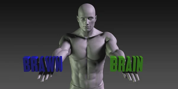 Cervello vs Brawn — Foto Stock