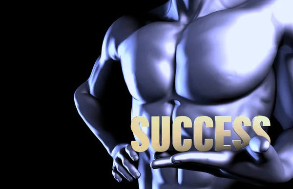 Rendered man holding success inscription — Stockfoto