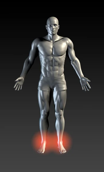 Knöchelverletzung mit rotem Schimmer — Stockfoto