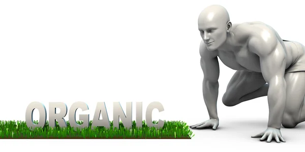 Organic Concept with rendered man — 스톡 사진