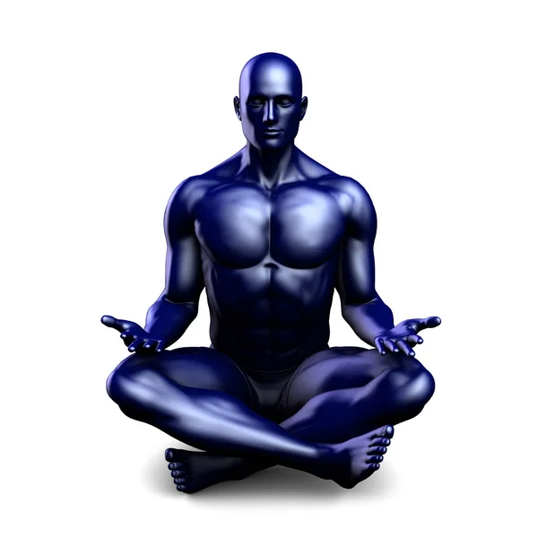 Mann sitzt im Yoga in Lotusposition — Stockfoto