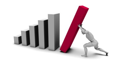Çubuk grafik blok yukarı iterek adam
