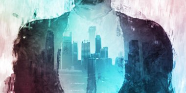 İşadamı kurumsal Cityscape