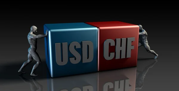 USD CHF Currency Pair — Stock Photo, Image