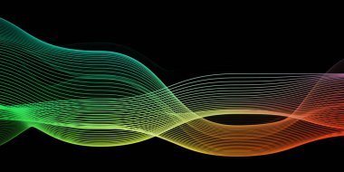 Uzayda ve zamanda sallanan soyut Dijital Frekanslar