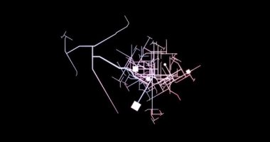 Ulaşımı gösteren modern kentsel bölgelerdeki nüfus genişleme haritası