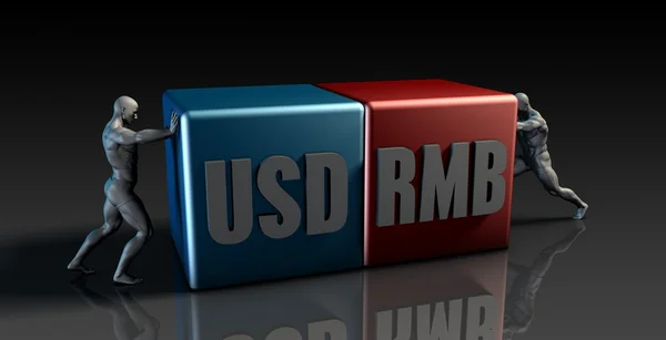 Валютная пара USD RMB — стоковое фото
