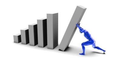 Çubuk grafik blok yukarı iterek adam