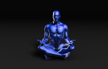 Bir erkek figürü meditasyon örnek