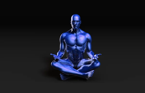 Ilustração de uma Figura Masculina Meditação — Fotografia de Stock