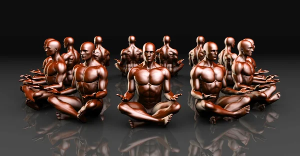 Uomo seduto nella posizione del loto in Yoga — Foto Stock
