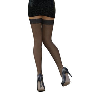 Kadın bacaklar siyah dantel çorap