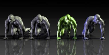 Özel sporcu konsept illüstrasyon