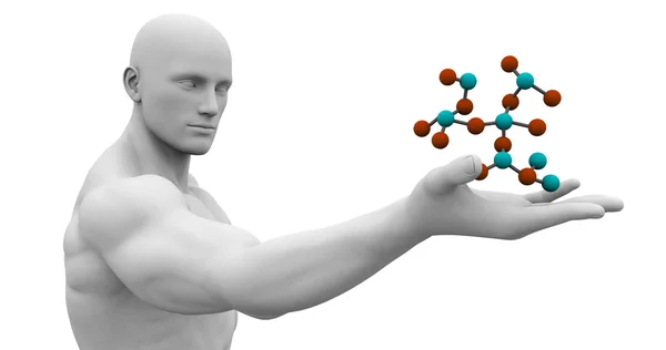 Man Observing Molecule Structure — Stock Photo, Image