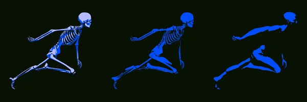 3D-Konzept des menschlichen männlichen Körpers und Skeletts — Stockfoto