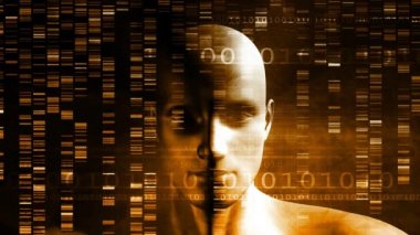 Tıbbi teknoloji ile Dna arka plan bilim adamı mühendisi