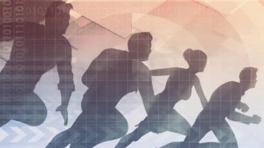 Ekip çalışması kavramı ile iş adamları siluetleri