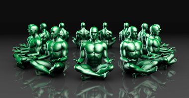 Bir erkek figürü meditasyon örnek