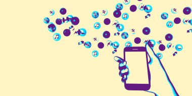 Müzik notaları ile Smartphone