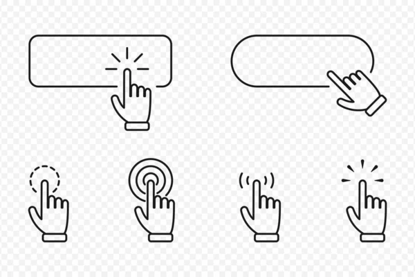 Cliquez Sur Icône Pointeur Curseur Définie Avec Bouton Vide Bannières — Image vectorielle