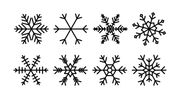 Sneeuwvlokken Klaar Collectie Van Sneeuwvlok Voor Kerstmis Nieuwjaar Decoratie Wintervakantie — Stockvector