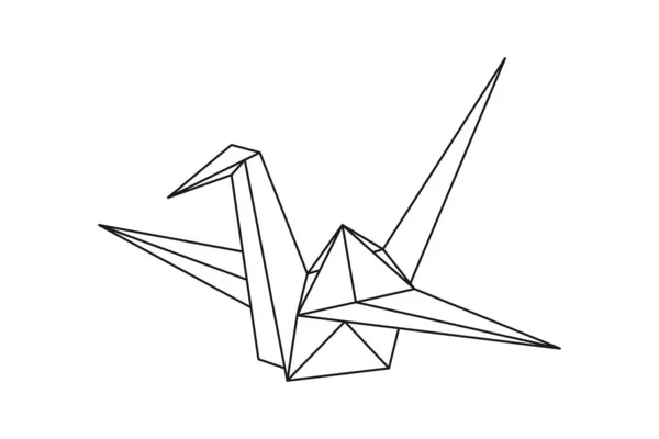 Pájaro Grúa Papel Origami Forma Línea Geométrica Para Arte Del — Archivo Imágenes Vectoriales