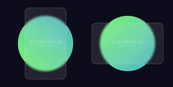 Effet Glassmorphisme Avec Ensemble Plaques Verre Transparentes Sur Les Cercles — Image vectorielle