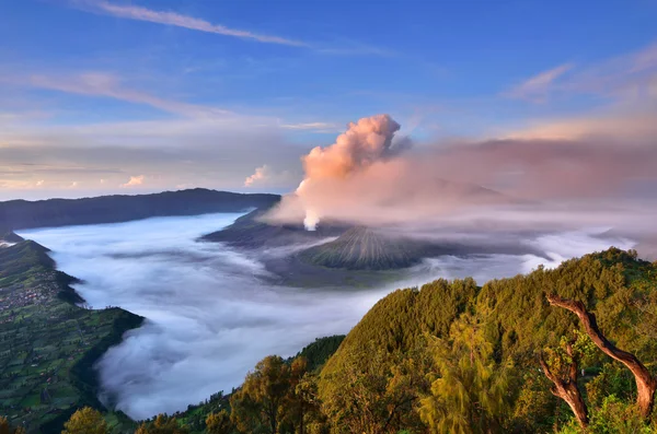 Zonsopgang op Mount Bromo vulkaan — Stockfoto