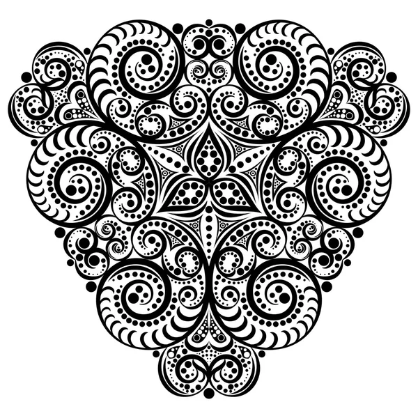 Mandala bianco e nero, ornamento etnico tribale, modello arabo indiano islamico . — Vettoriale Stock