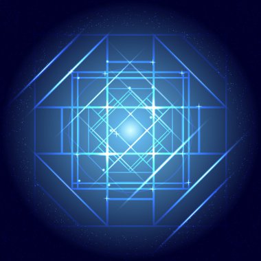 Mandala arka plan - mavi geometrik mandala siyah bir zemin üzerine.