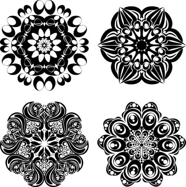 Mandalas 'ı ayarla. Yuvarlak Süs Deseni. 