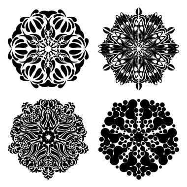 Mandalas 'ı ayarla. Yuvarlak Süs Deseni. 