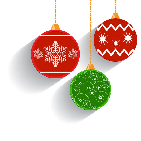 Bolas de Navidad plana . — Vector de stock