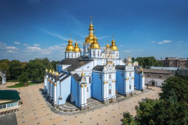 St. Michael 's Golden Domed Manastırı' nın havadan görünüşü - Kiev, Ukrayna